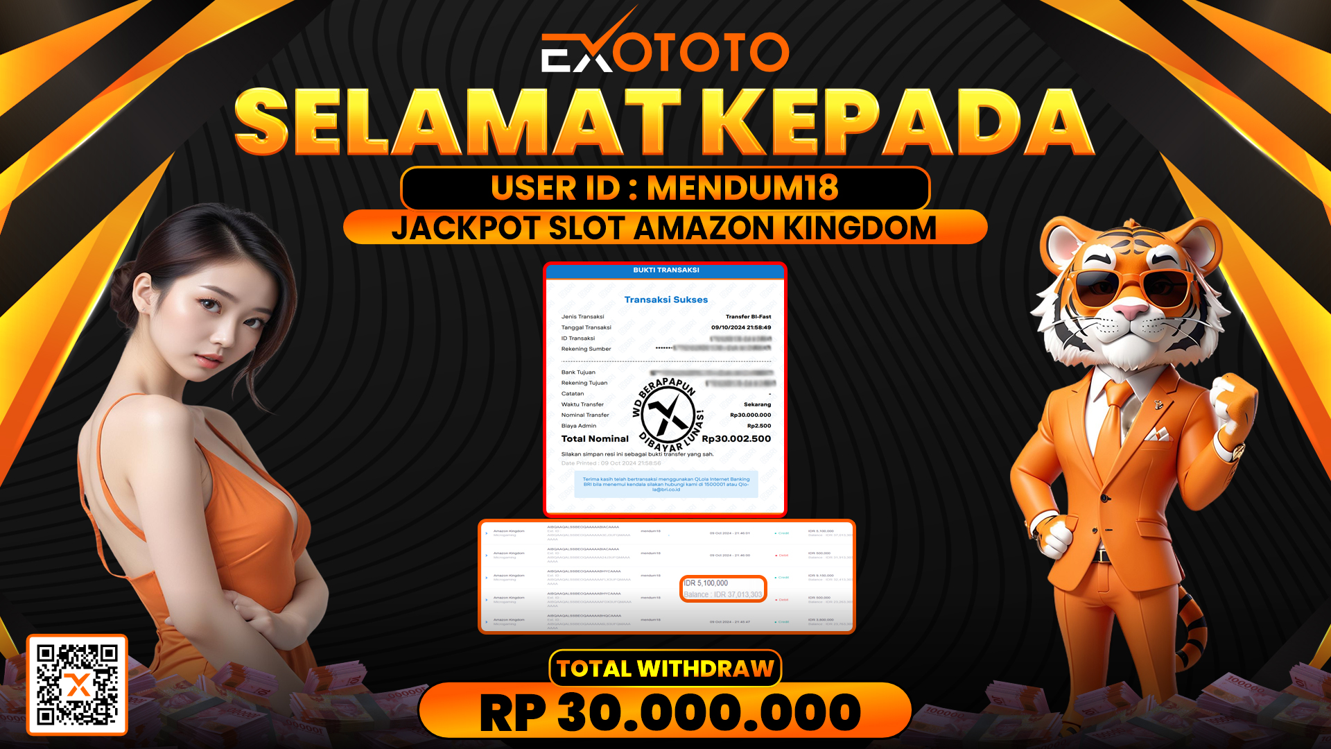 EXOTOTO JACKPOT DI AMAZON KINGDOM RP. 30.000.000,- LUNAS
