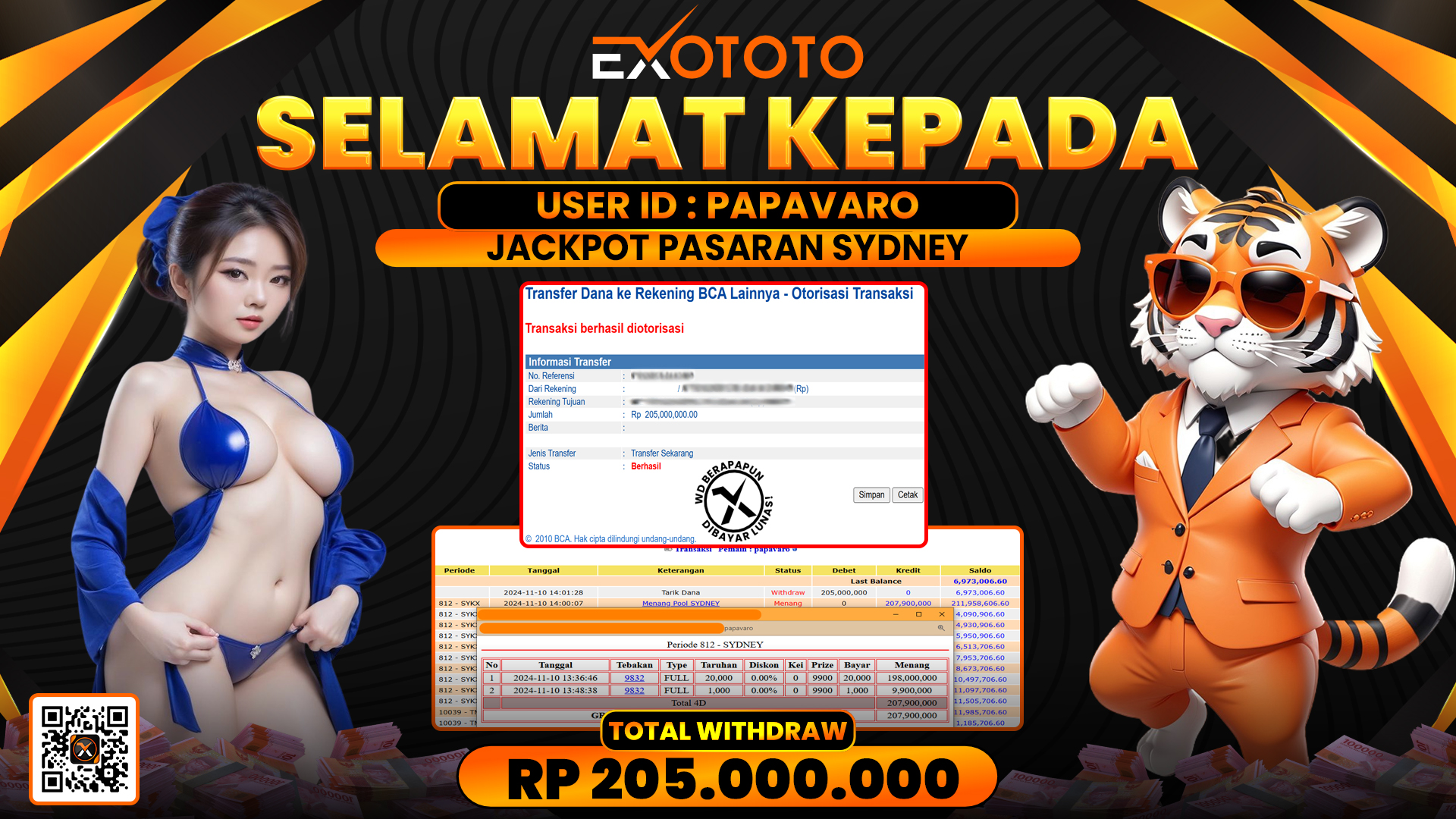 EXOTOTO JACKPOT DI PASARAN SYDNEY RP. 205.000.000,- LUNAS