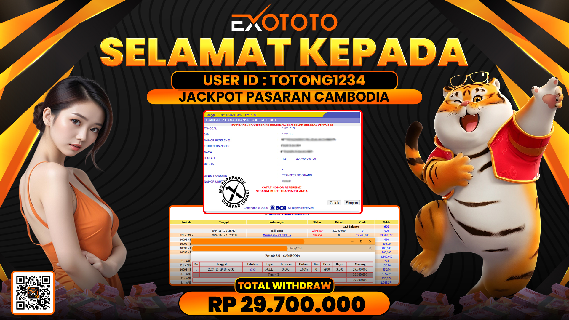 EXOTOTO JACKPOT DI PASARAN CAMBODIA RP. 29.700.000,- LUNAS