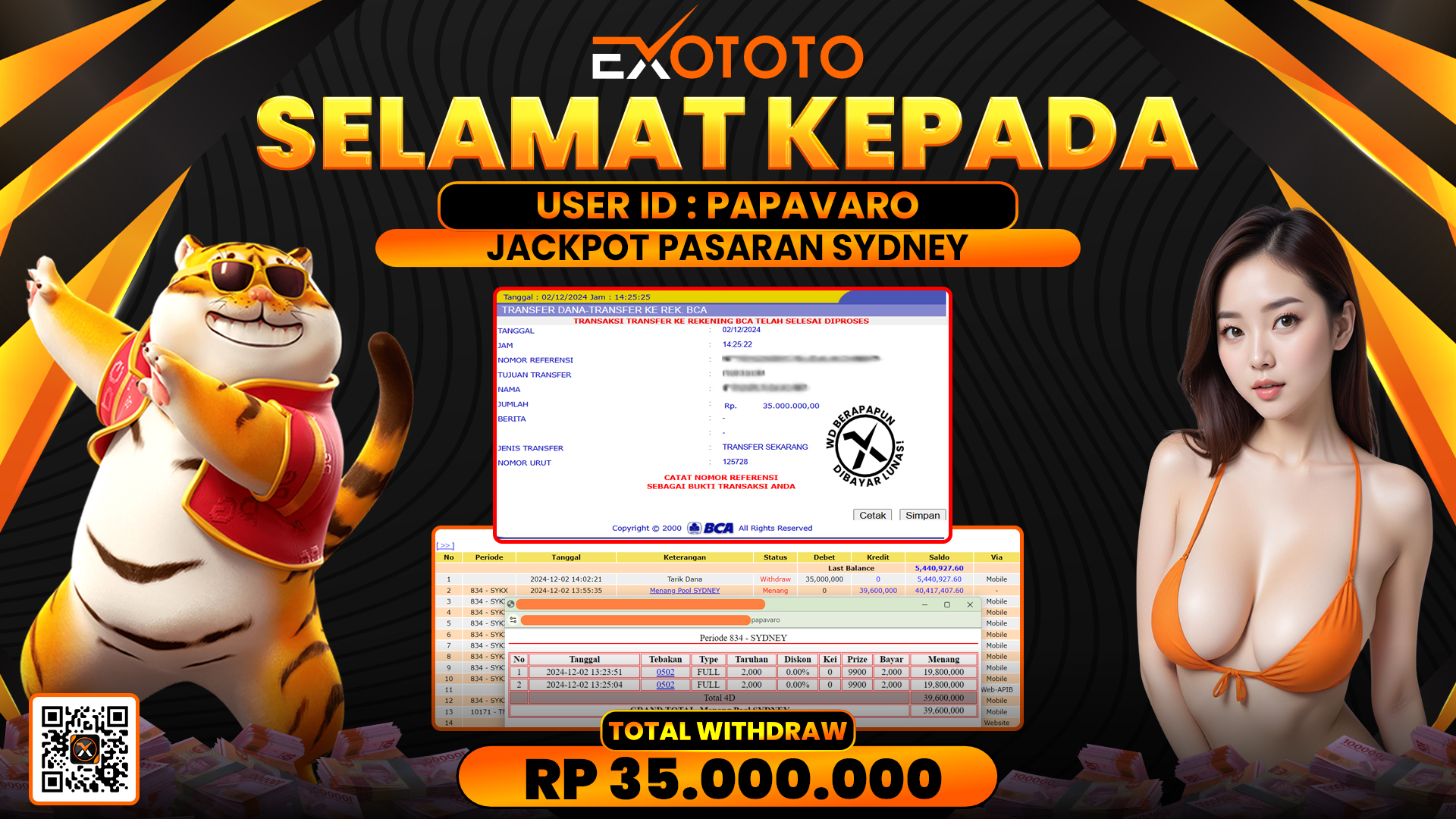 EXOTOTO JACKPOT DI PASARAN SYDNEY RP. 35.000.000,- LUNAS