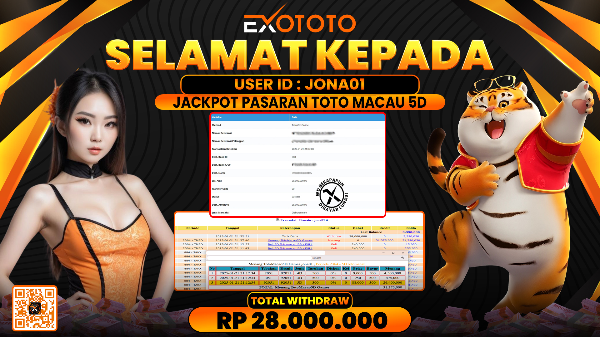 EXOTOTO JACKPOT DI PASARAN TOTO MACAU 5D RP. 28.000.000,- LUNAS
