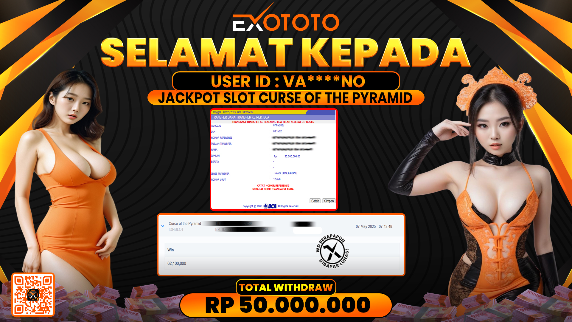EXOTOTO JACKPOT DI SLOT CURSE OF THE PYRAMID RP. 50.000.000,- LUNAS