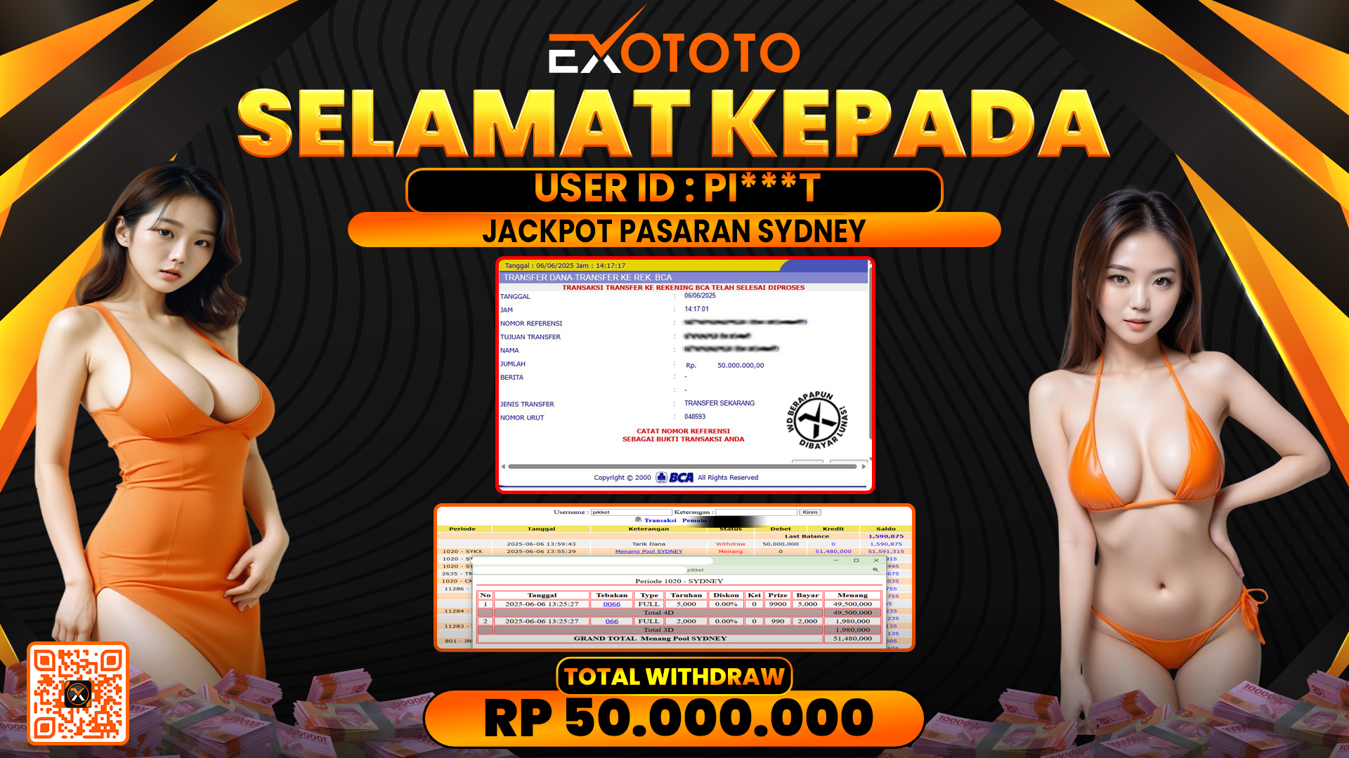 EXOTOTO JACKPOT DI PASARAN SYDNEY RP. 50.000.000,- LUNAS