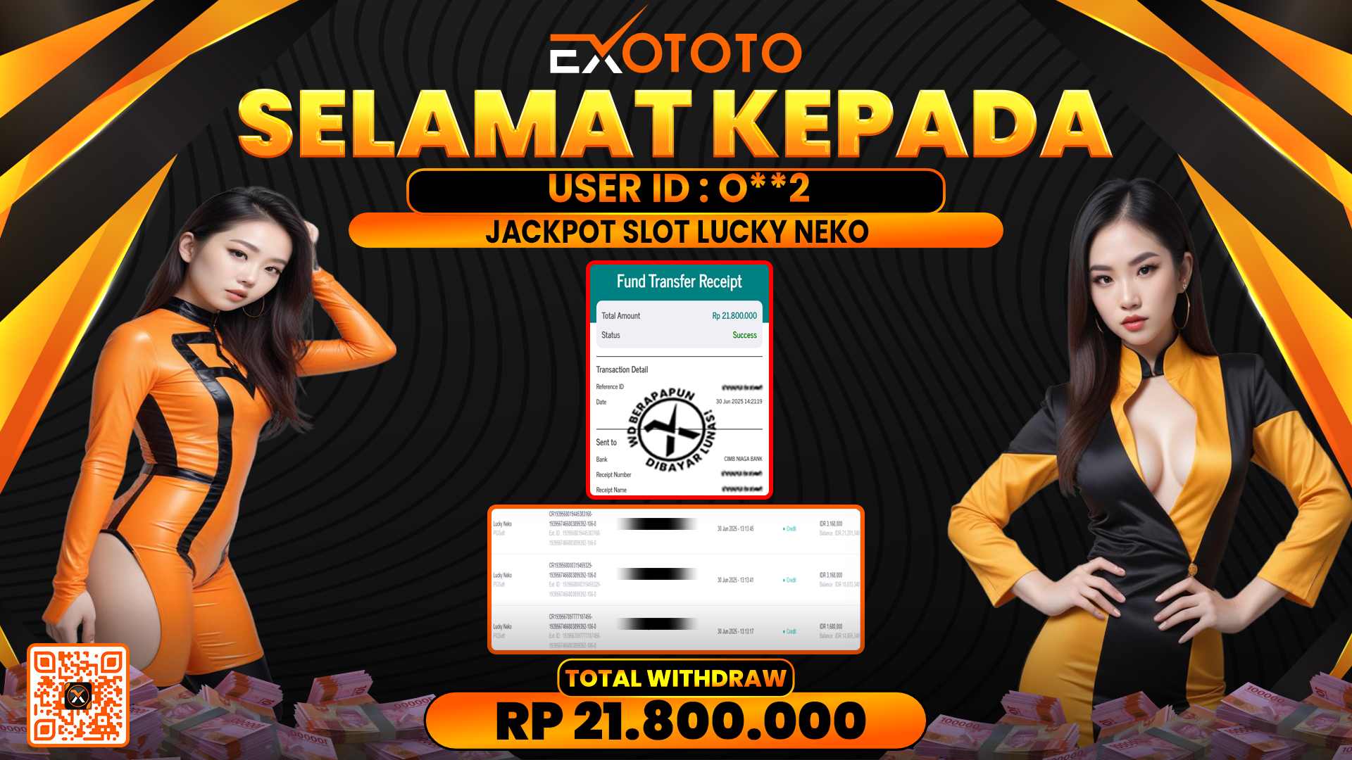 EXOTOTO JACKPOT DI SLOT LUCKY NEKO RP. 21.800.000,- LUNAS
