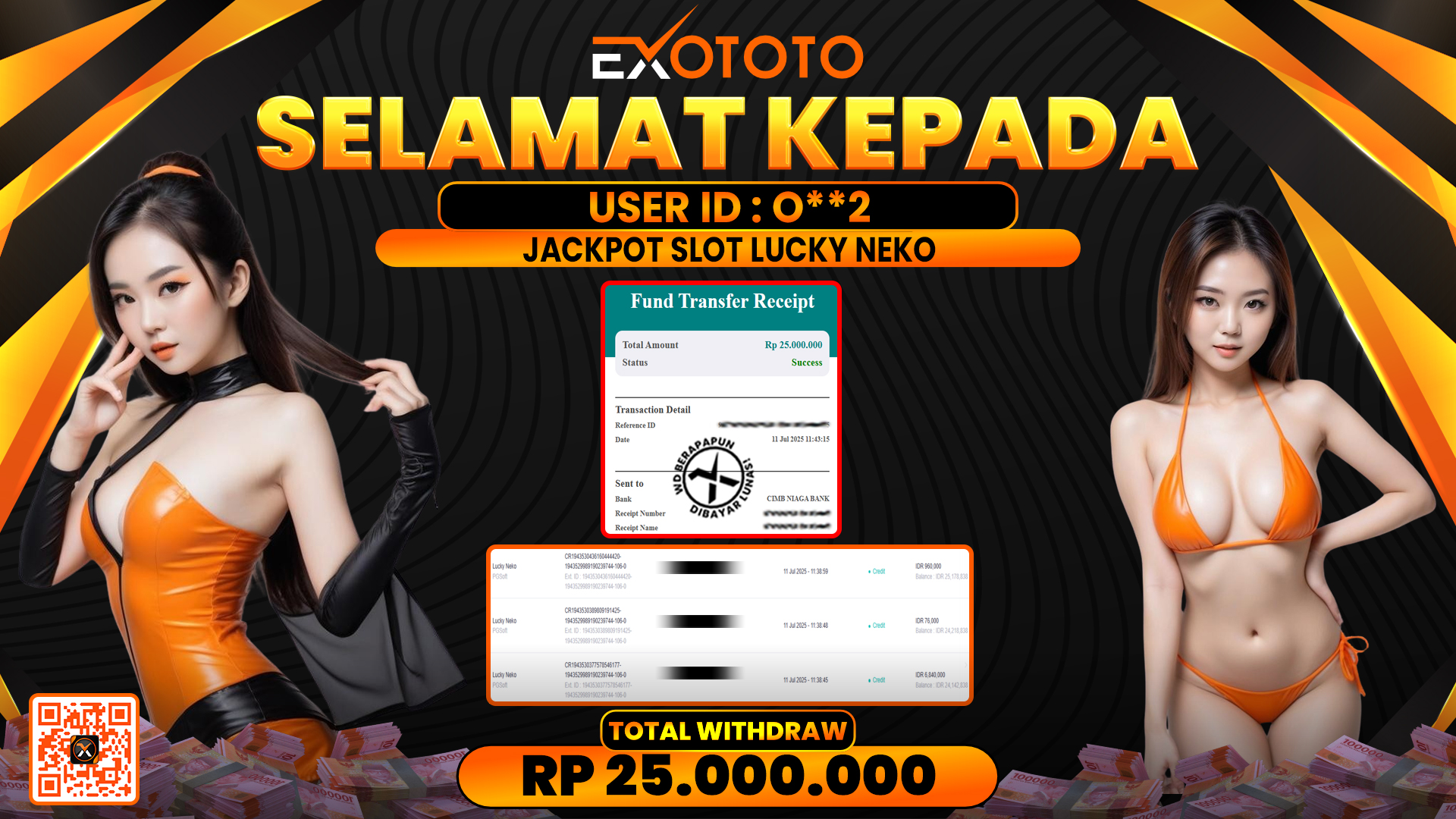 EXOTOTO JACKPOT DI SLOT LUCKY NEKO RP. 25.000.000,- LUNAS
