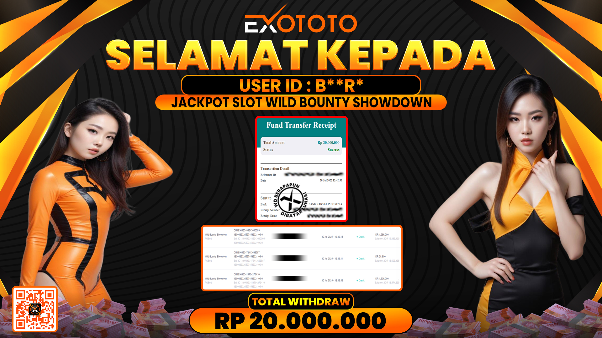 EXOTOTO JACKPOT DI SLOT WILD BOUNTY SHOWDOWN RP. 20.000.000,- LUNAS