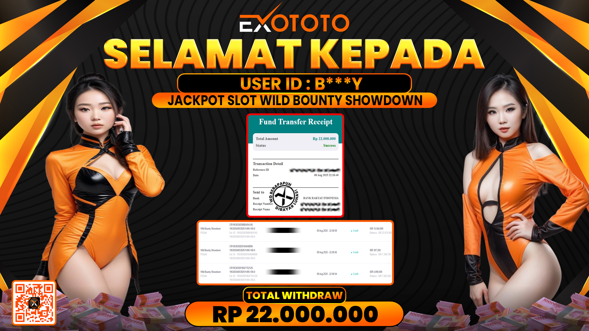 EXOTOTO JACKPOT DI SLOT WILD BOUNTY SHOWDOWN RP. 22.000.000,- LUNAS