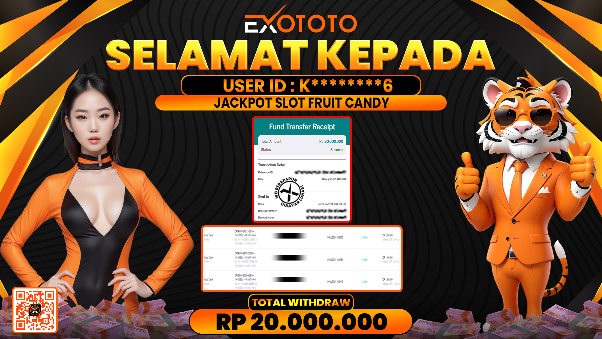 EXOTOTO JACKPOT DI SLOT FRUIT CANDY RP. 20.000.000,- LUNAS