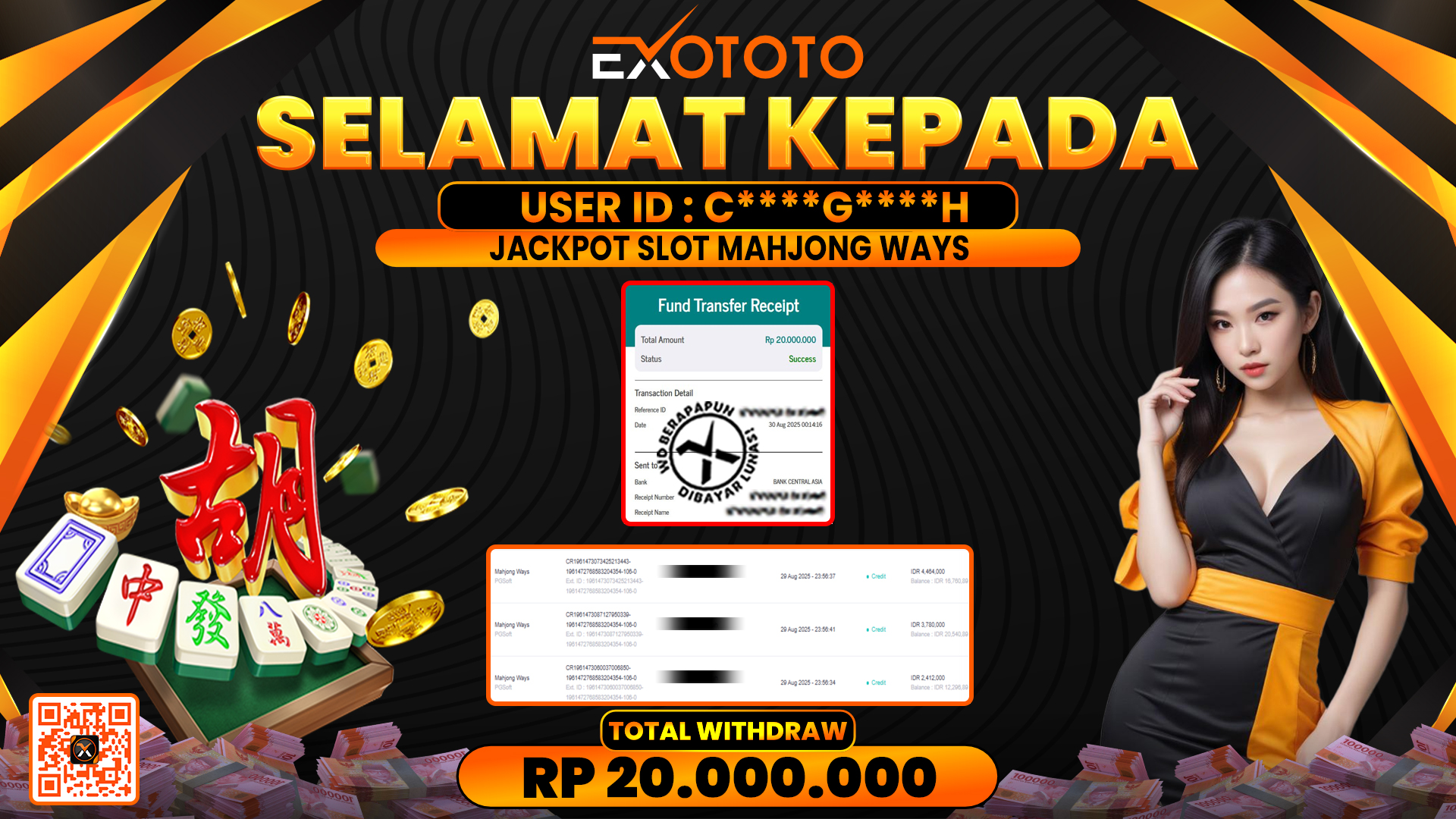 EXOTOTO JACKPOT DI SLOT WILD BOUNTY SHOWDOWN RP. 20.000.000,- LUNAS