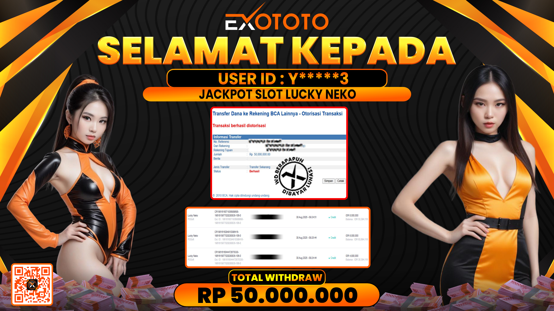 EXOTOTO JACKPOT DI SLOT LUCKY NEKO RP. 50.000.000,- LUNAS