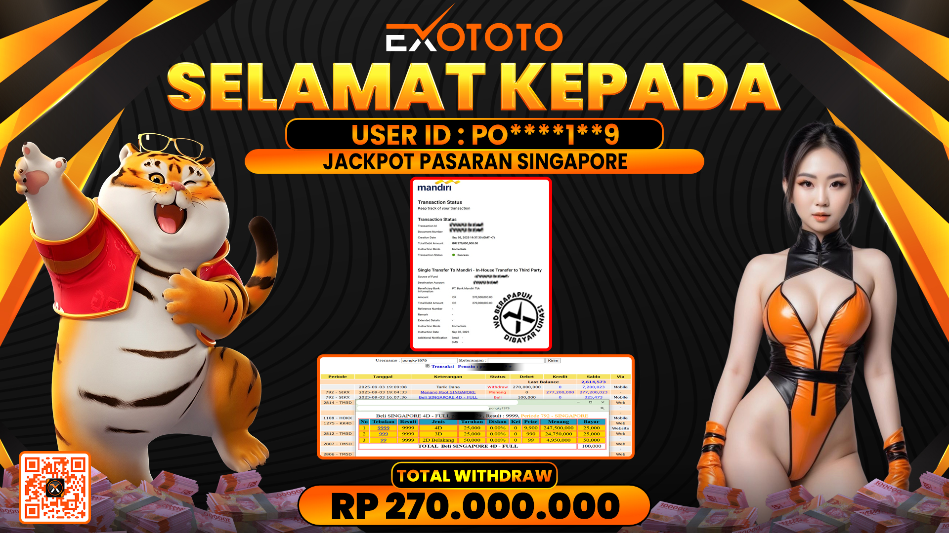 EXOTOTO JACKPOT DI PASARAN SINGAPORE RP. 270.000.000,- LUNAS