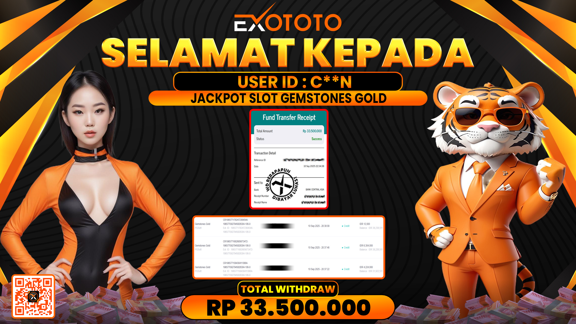 EXOTOTO JACKPOT DI SLOT GEMSTONES GOLD RP. 33.500.000,- LUNAS