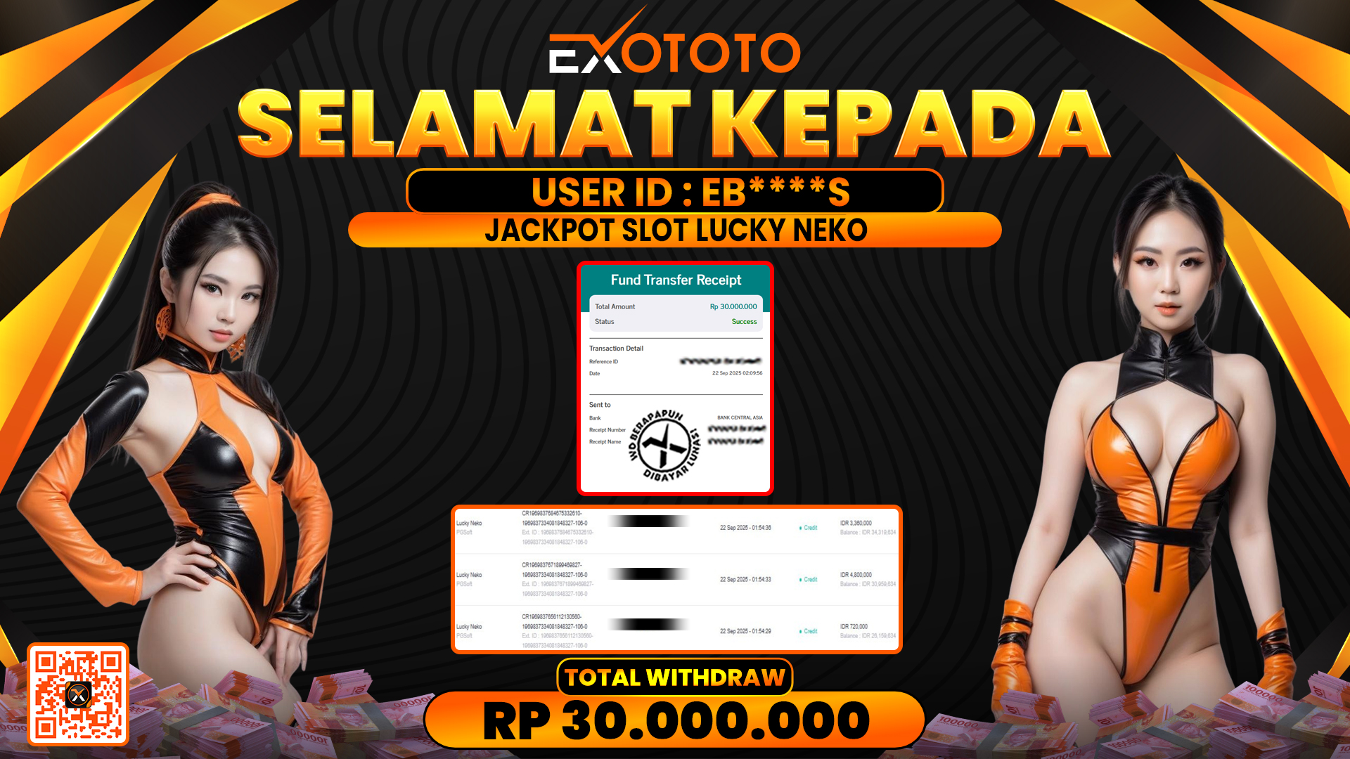 EXOTOTO JACKPOT DI SLOT LUCKY NEKO RP. 30.000.000,- LUNAS
