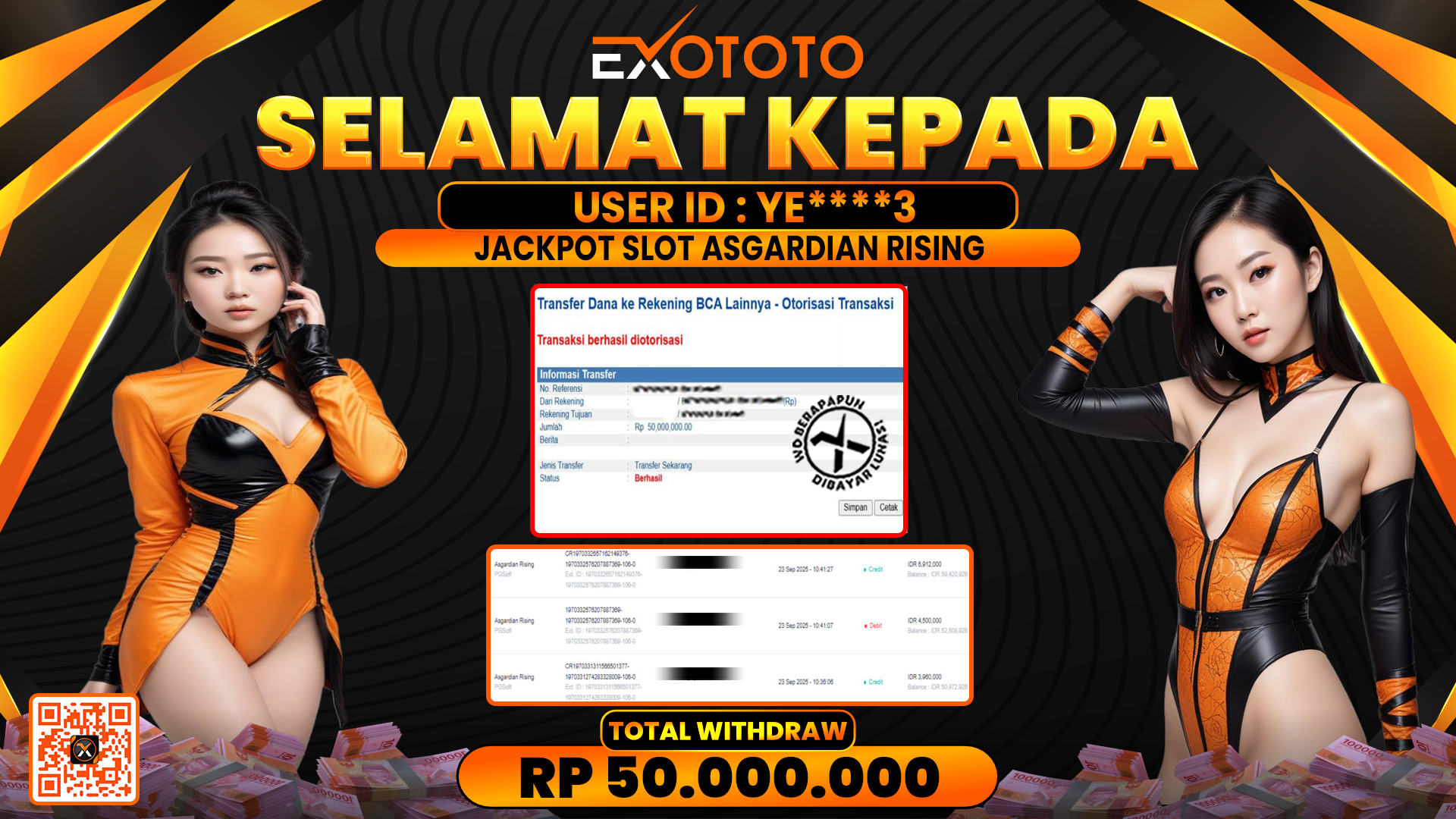 EXOTOTO JACKPOT DI SLOT ASGARDIAN RISING RP. 50.000.000,- LUNAS