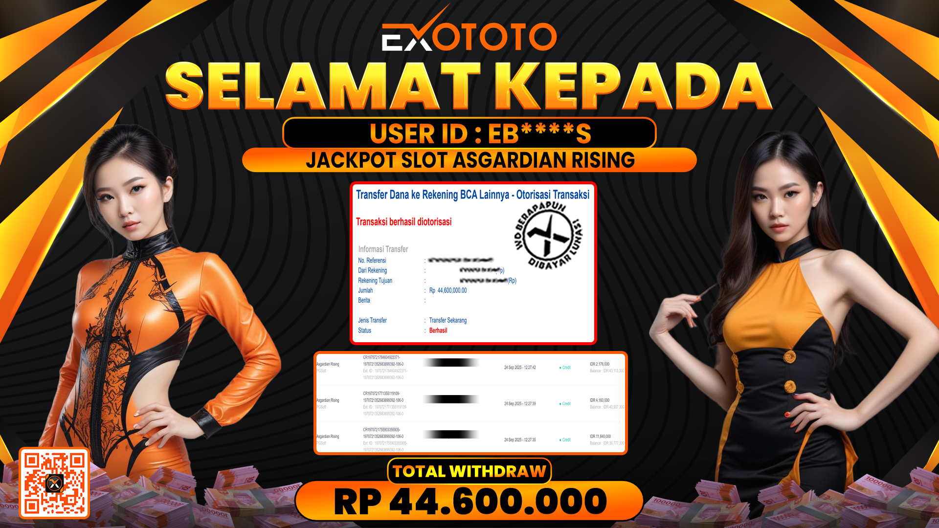 EXOTOTO JACKPOT DI SLOT ASGARDIAN RISING RP. 44.600.000,- LUNAS
