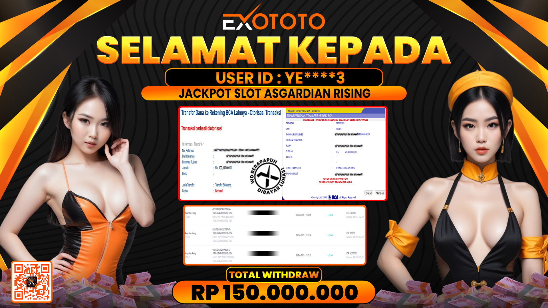 EXOTOTO JACKPOT DI SLOT ASGARDIAN RISING RP. 150.000.000,- LUNAS