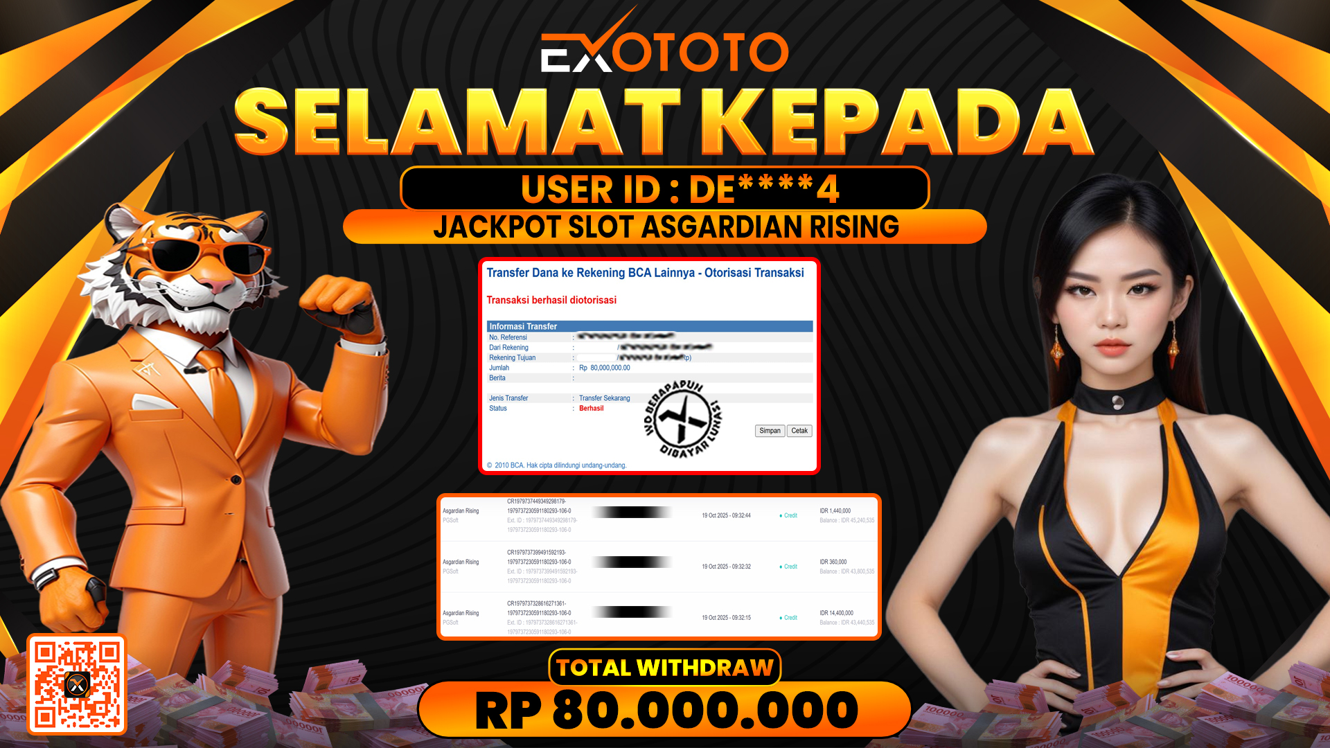 EXOTOTO JACKPOT DI SLOT ASGARDIAN RISING RP. 80.000.000,- LUNAS
